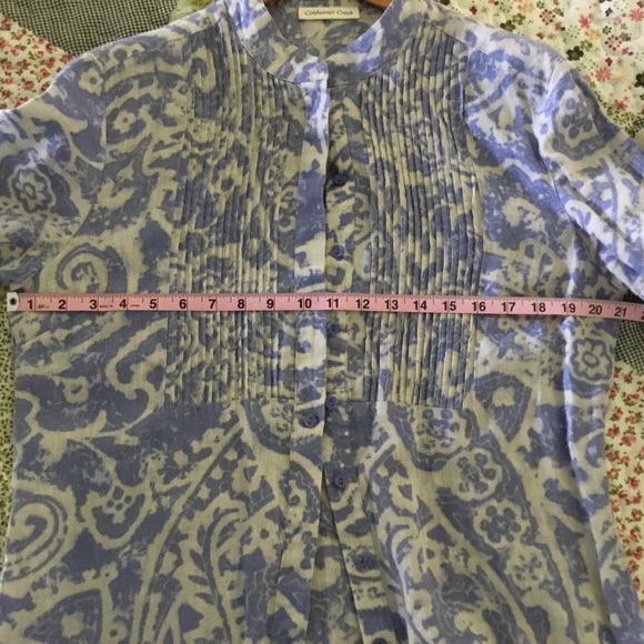 Coldwater Creek soft linen periwinkle-blue tunic - Picture 6 of 10